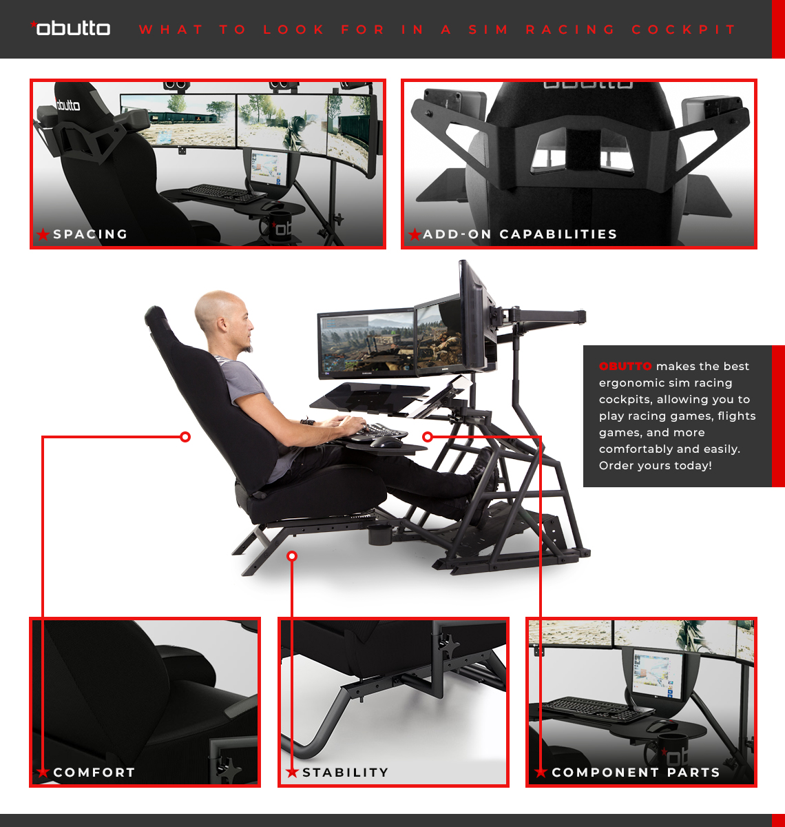 Obutto Suporte Monitor - Sim Racing Tech