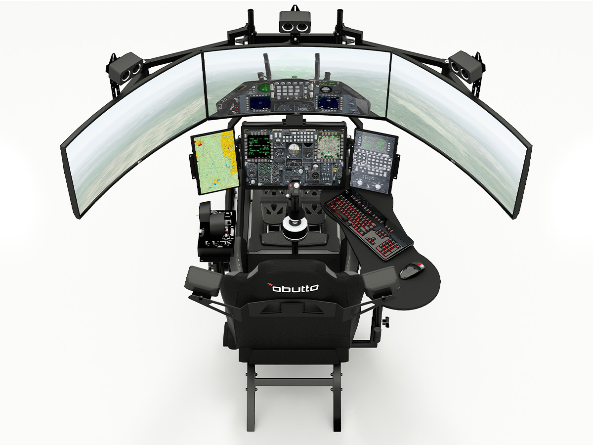 A flight simulation on a Gaming Cockpit by Obutto